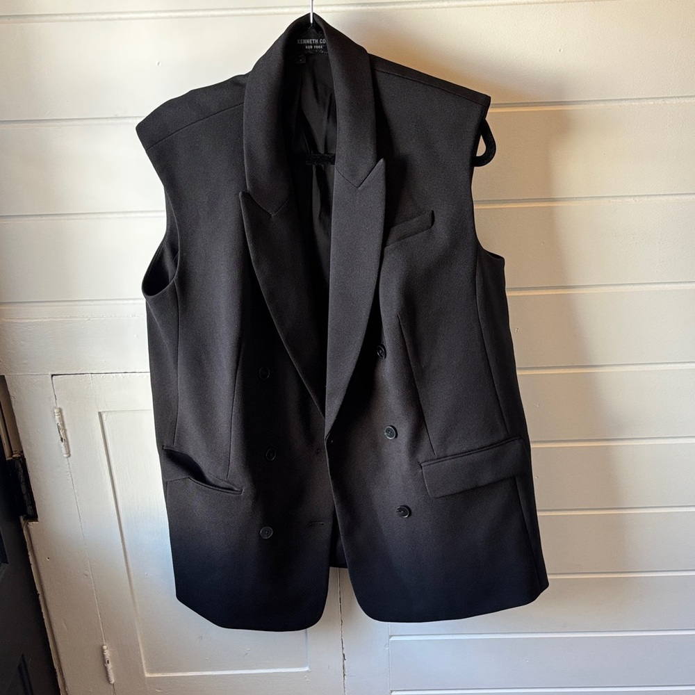 Express Black Double-Breasted Sleeveless Blazer Vest